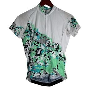 Assos of Switzerland Jersey Bike Shirt Top with Back Pockets Geometric Size M